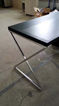 Podstawa biurka w kształcie x stal nierdzewna szlifowana